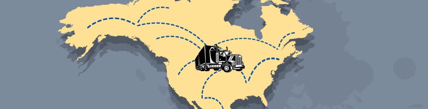 Truck on a Map of North America - Online Training - Infinit-I Workforce Solutions