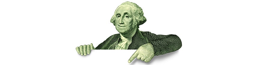 George Washington pointing below - fuel efficiency