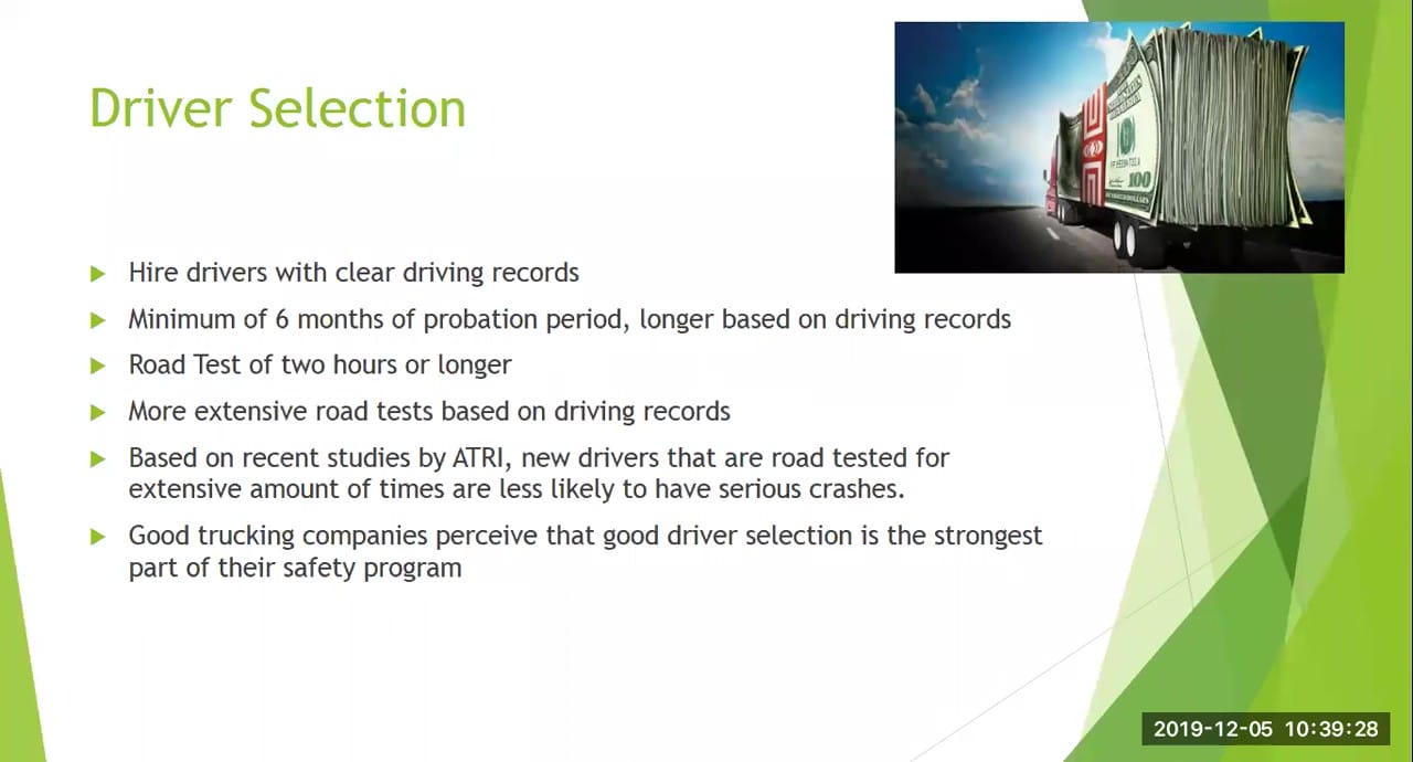 Characteristics of Great Trucking Companies Vehicle Driver Selection