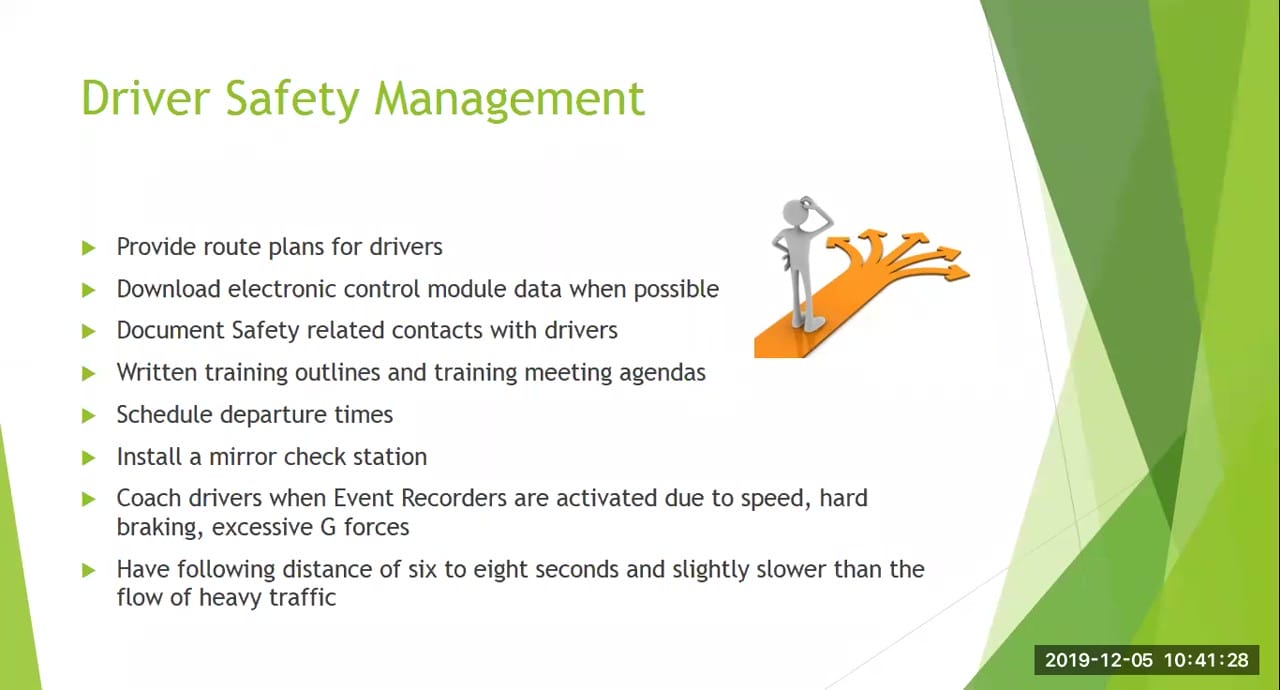 Characteristics of Great Trucking Companies Vehicle Driver Safety Management