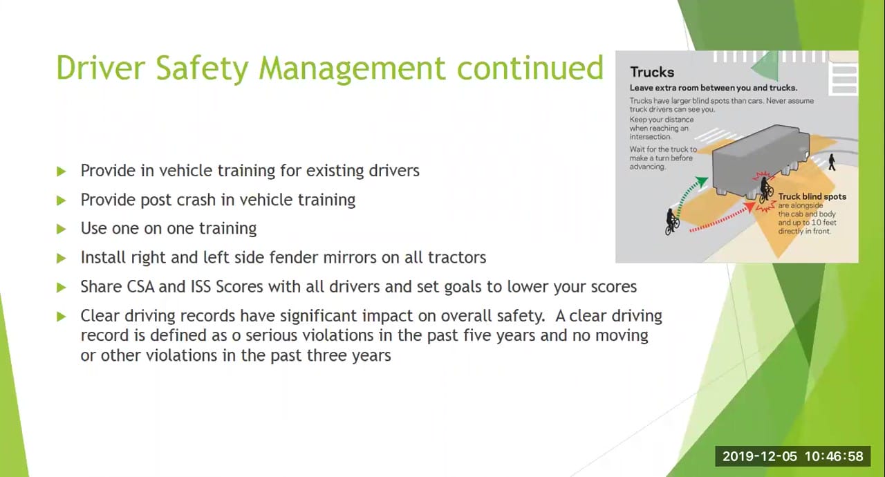 Characteristics of Great Trucking Companies Vehicle Driver Safety Management Skills