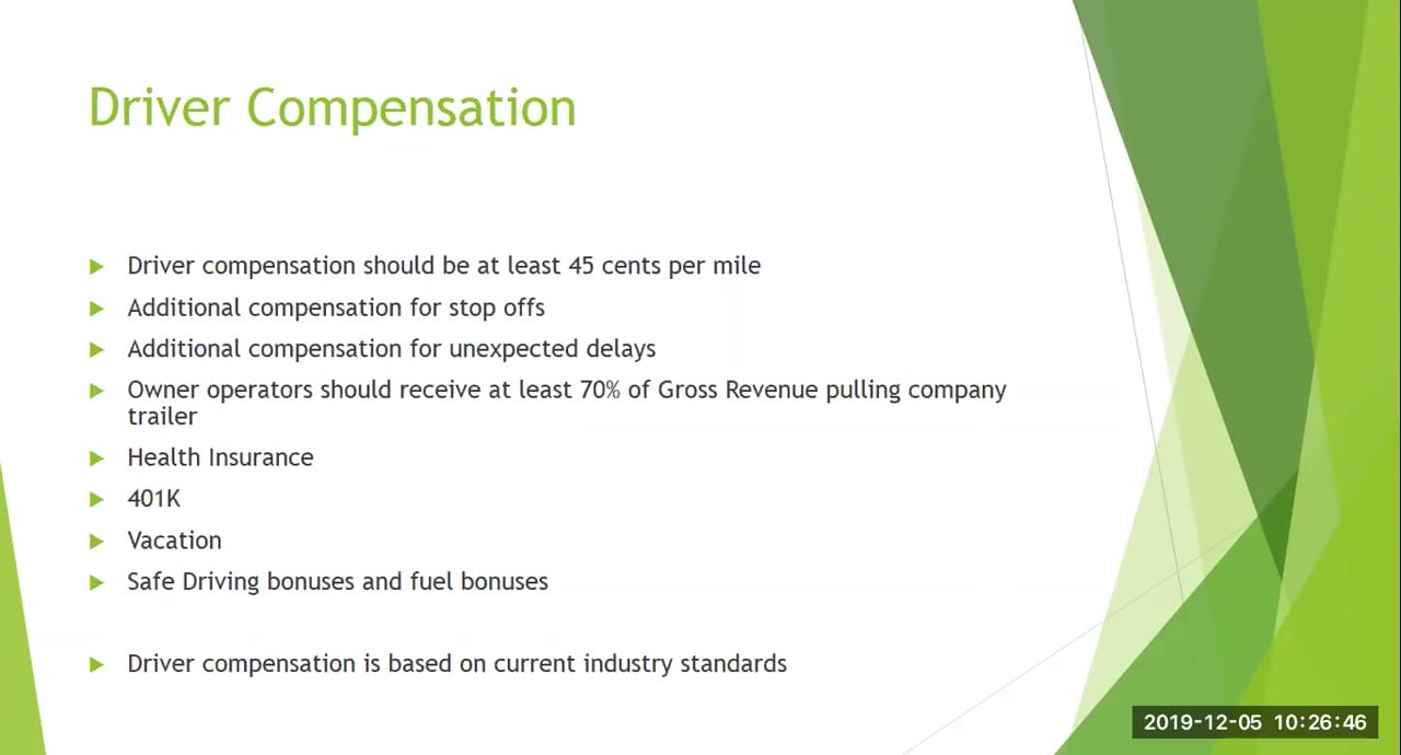 Characteristics of Great Trucking Companies Driver Compensation