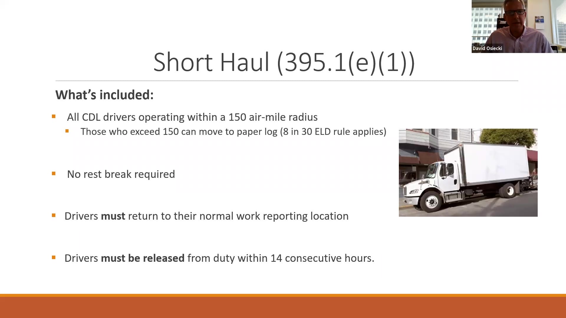FMCSA Hours of Service Changes Short Haul
