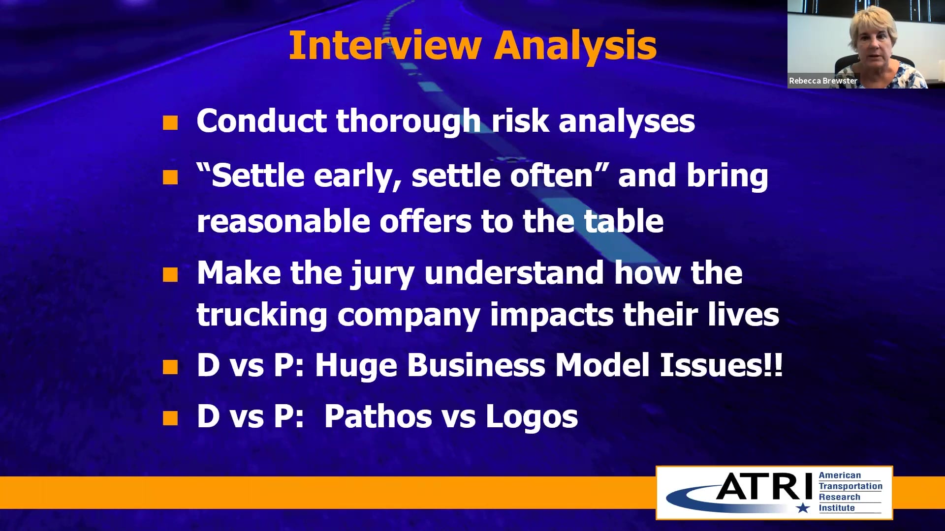 Trucking Industry Concerns 2020 from ATRI Nuclear Verdict Interview Analysis