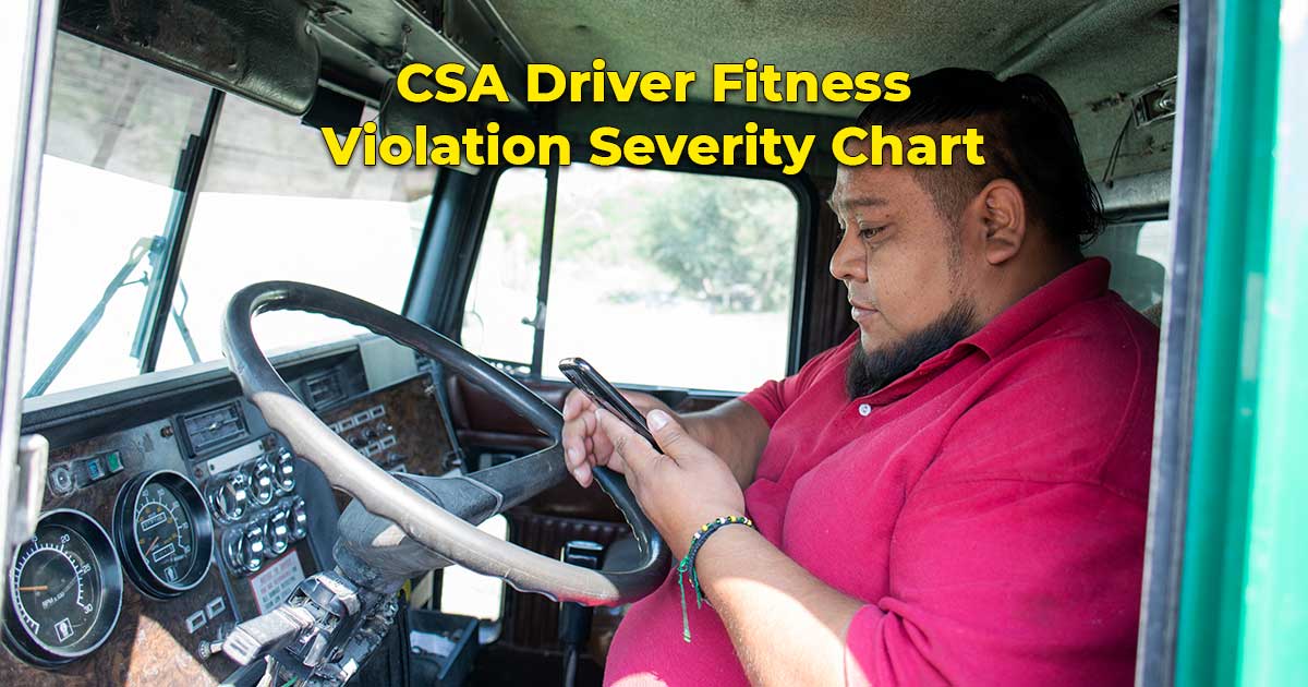 CSA Driver Fitness Violation Severity Chart InfinitI