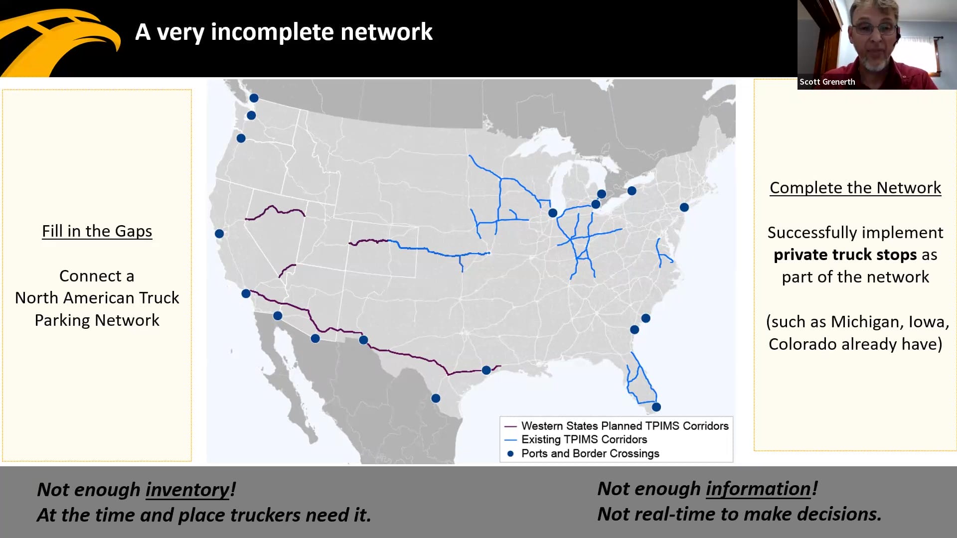 Incomplete Truck Driver Parking Network
