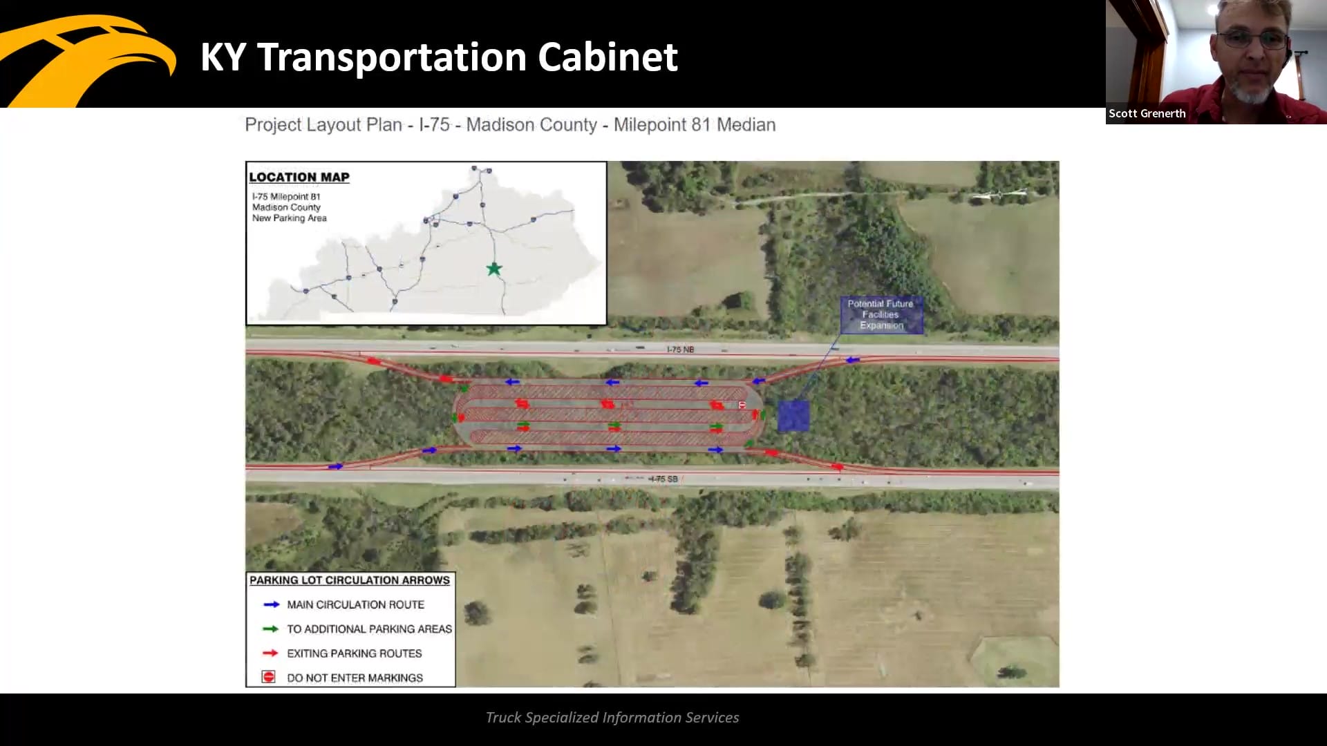 Truck Driver Parking Layout Example KY I75 Madison County