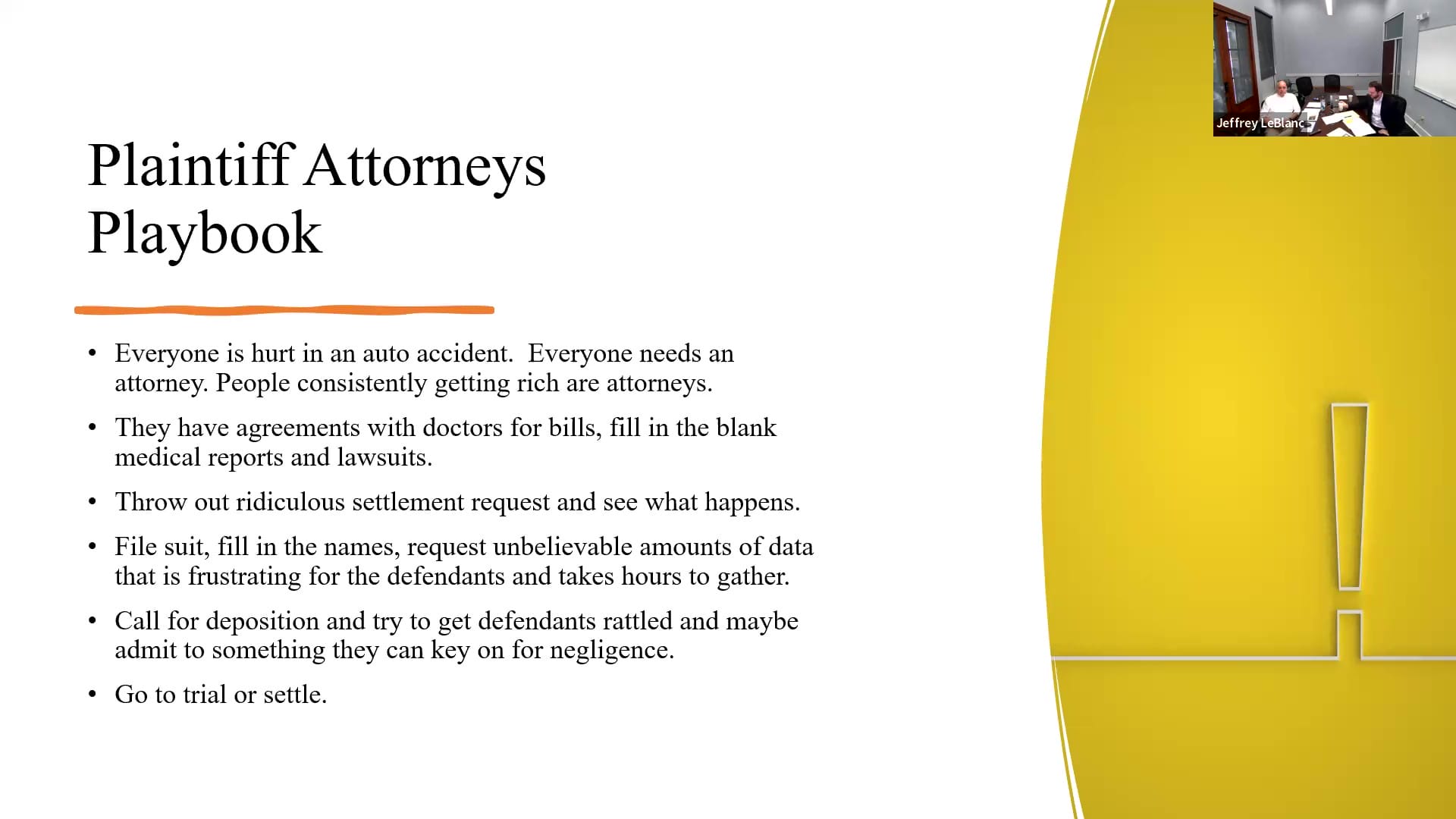 Plaintiff Attorneys Playbook