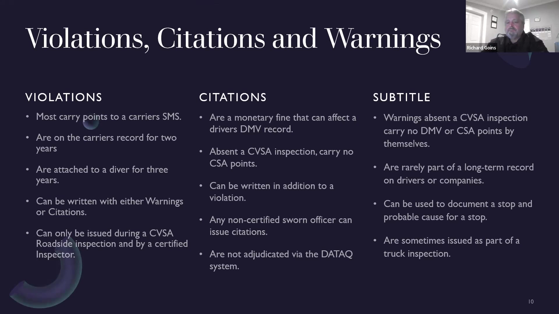 Violations Citations Warnings