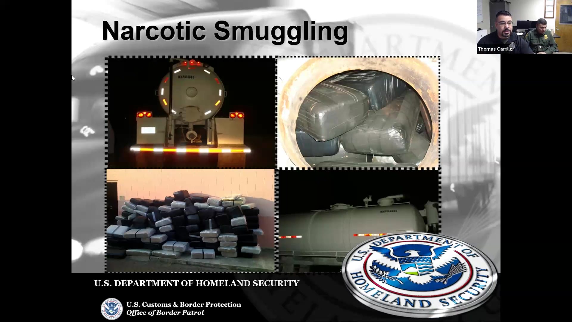 US Border Patrol to Truck Drivers Narcotic Smuggling