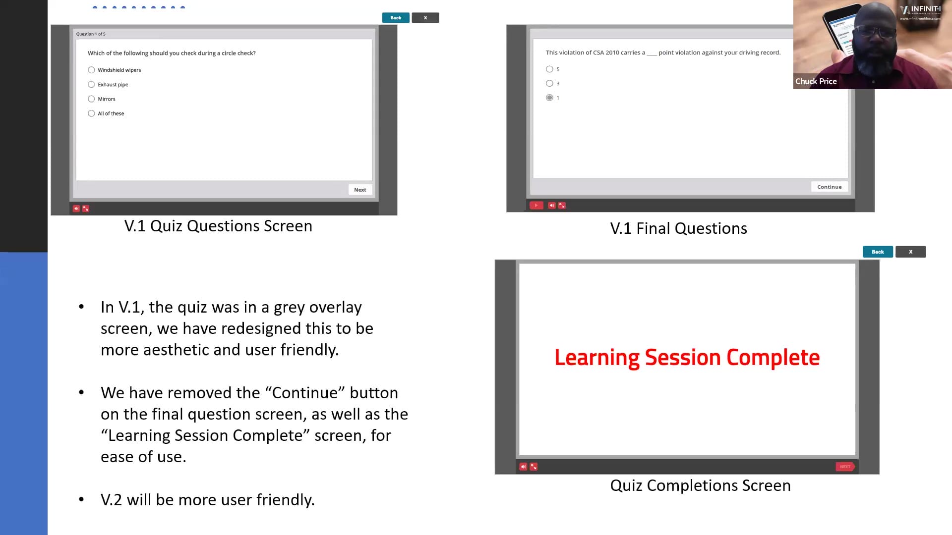 Quiz Engine V2 Question Screens