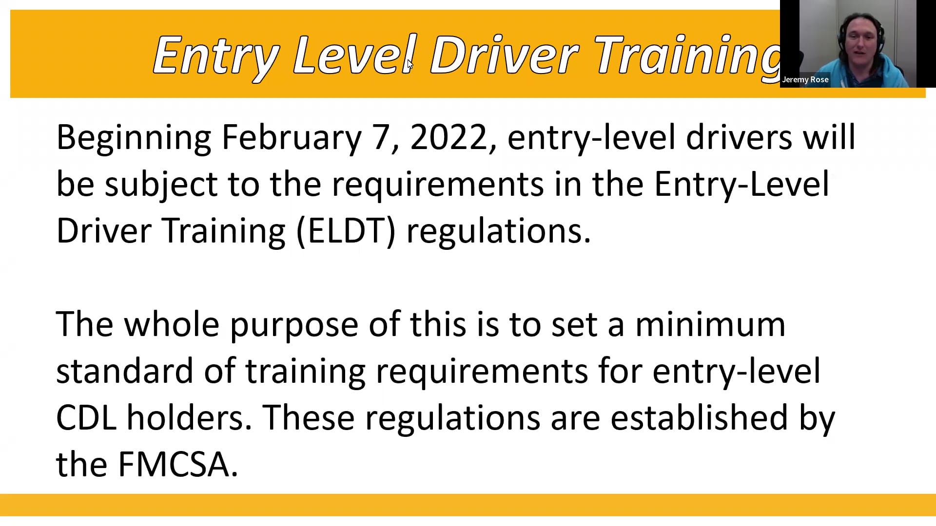 Entry Level Driver Training for Student Transportation ELD Training