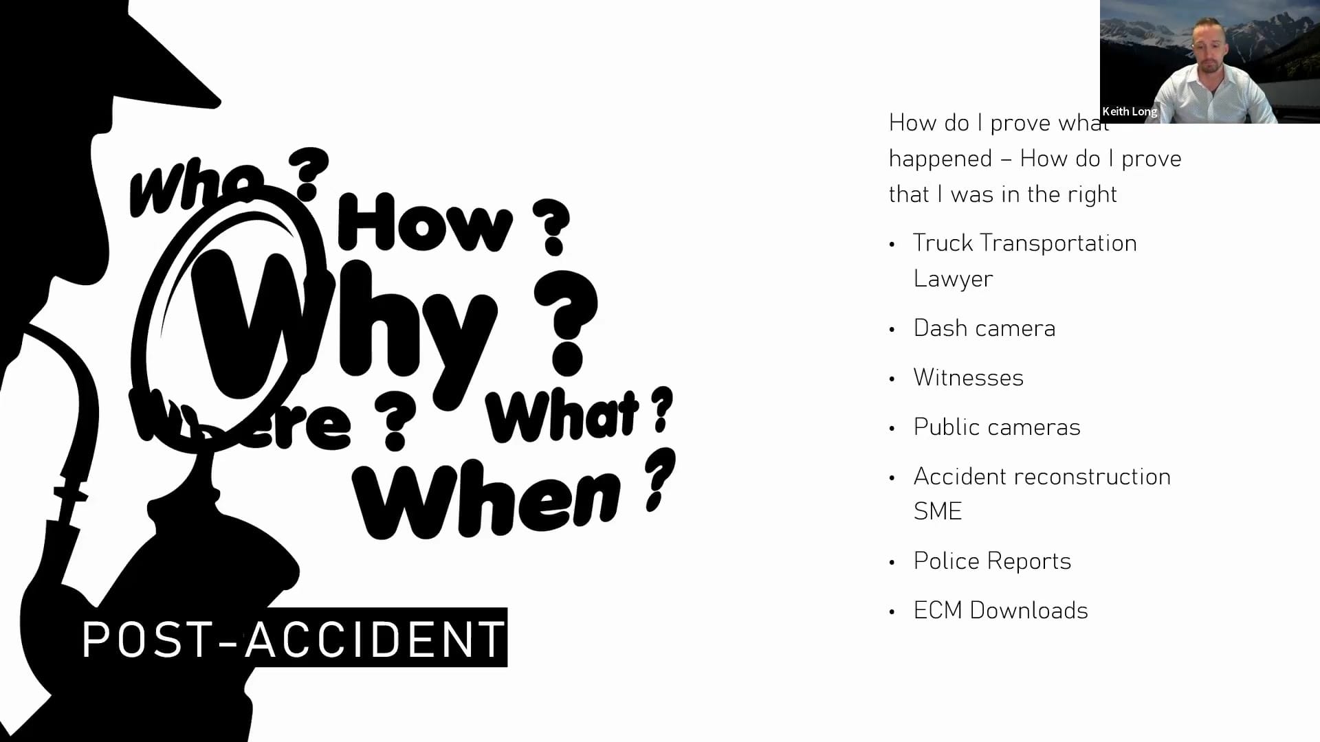 Trucking Post Accident Tools