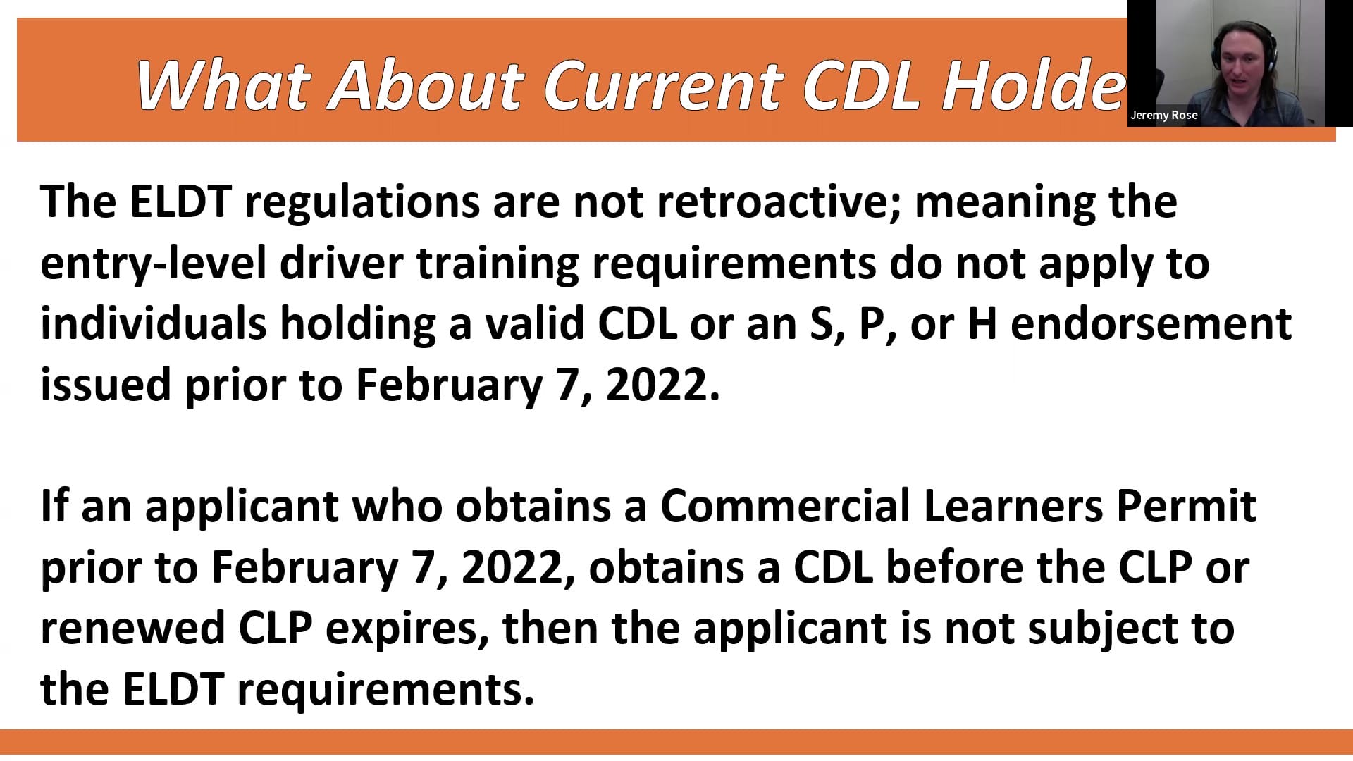 Entry Level Driver Training for Trucking ELDT CDL Holders