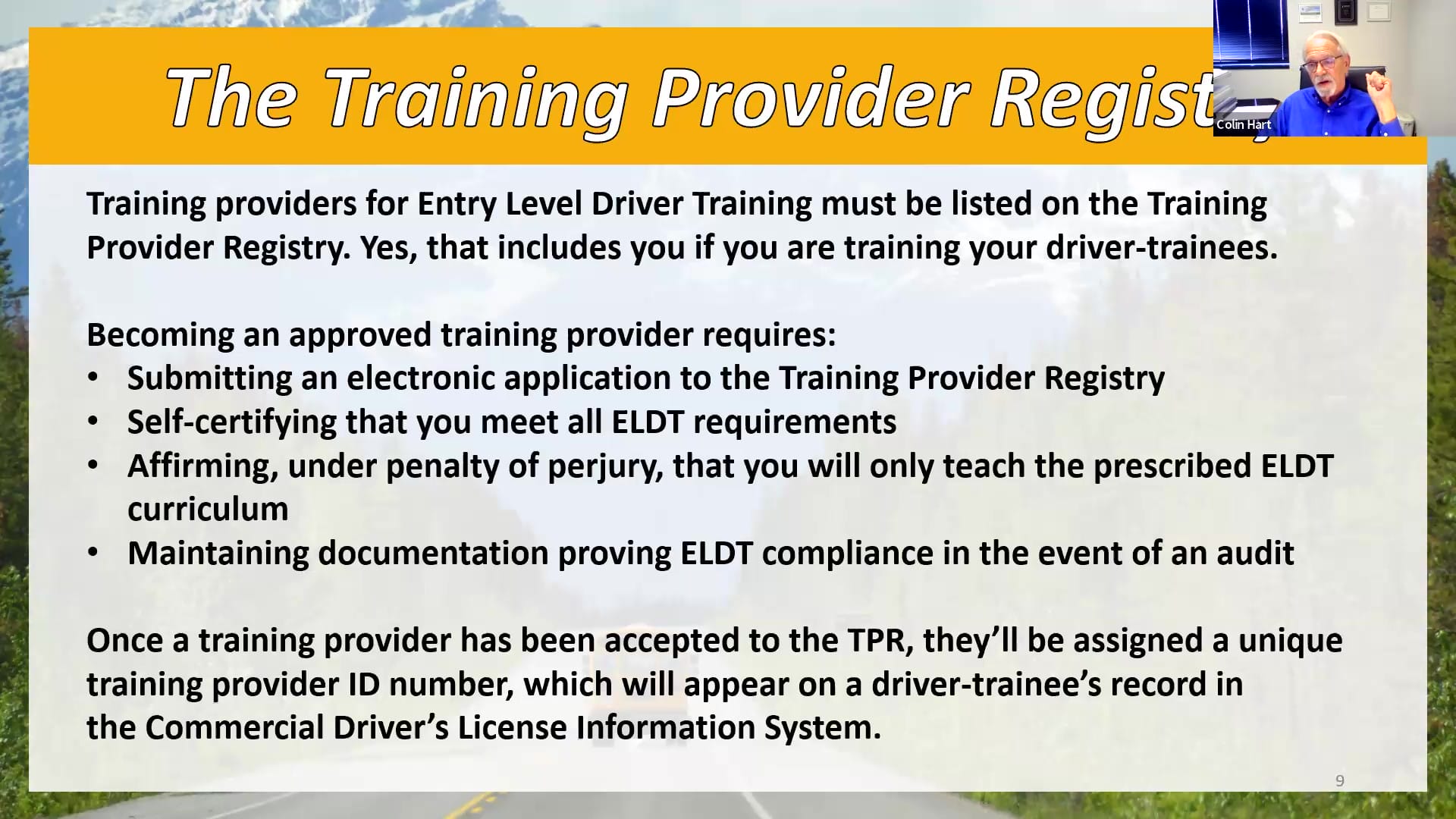 ELDT Ongoing Training for Student Transportation Providers