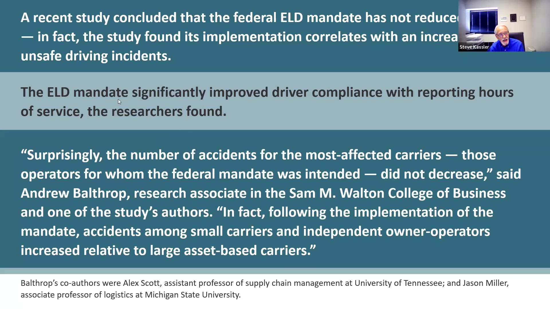ELD Mandate Unsafe Driving Incidents Accidents