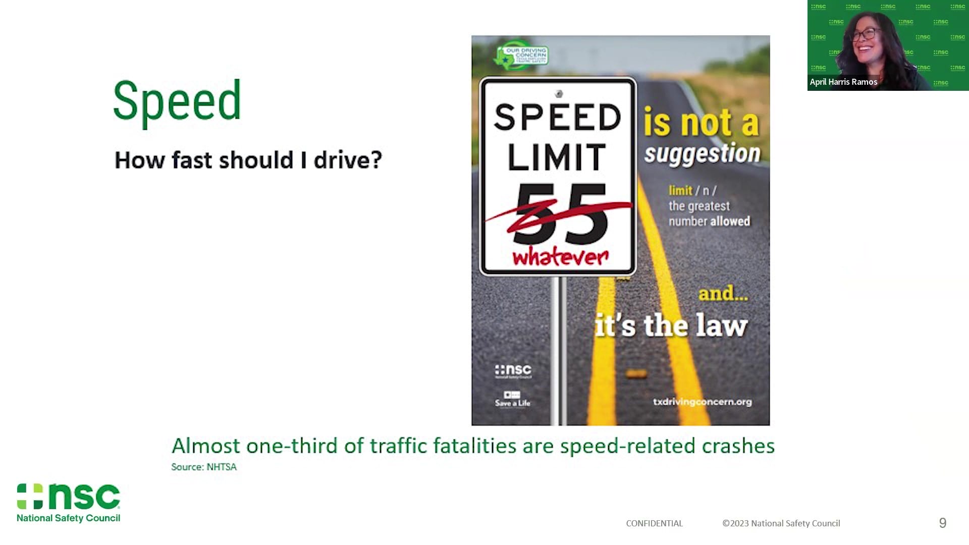 National Safety Council Presentation Safety Culture Speed