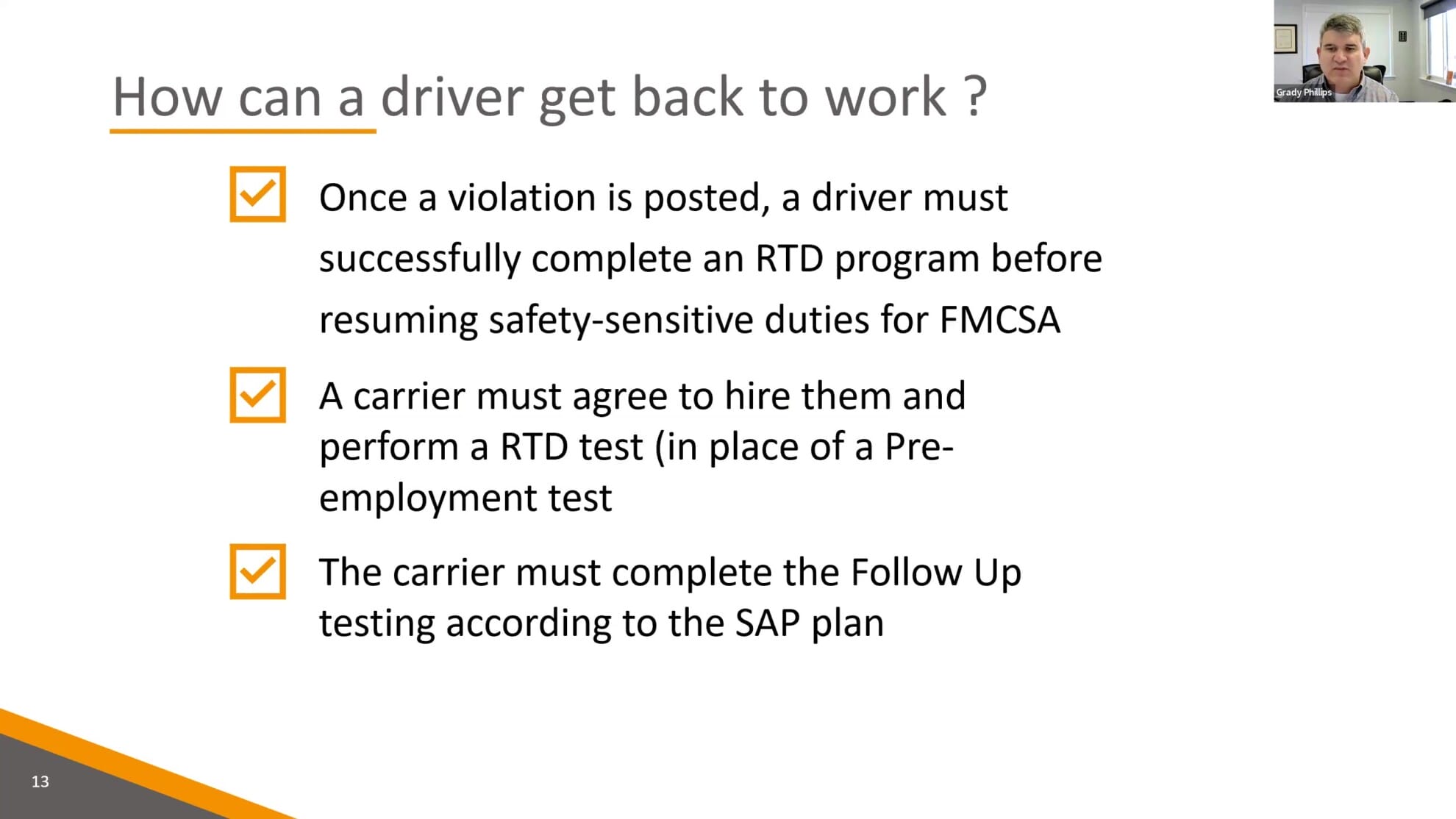 Drug Clearinghouse RTD Process How Can a Driver Get Back to Work