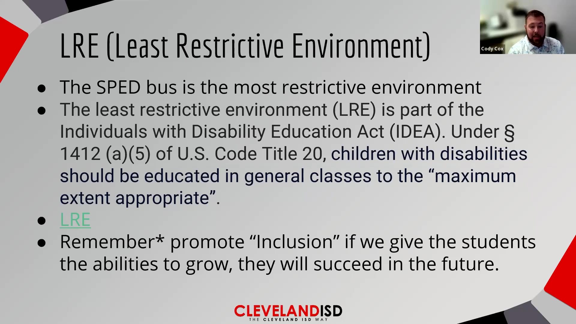 Transporting Students with Disabilities LRE Least Restrictive Environment