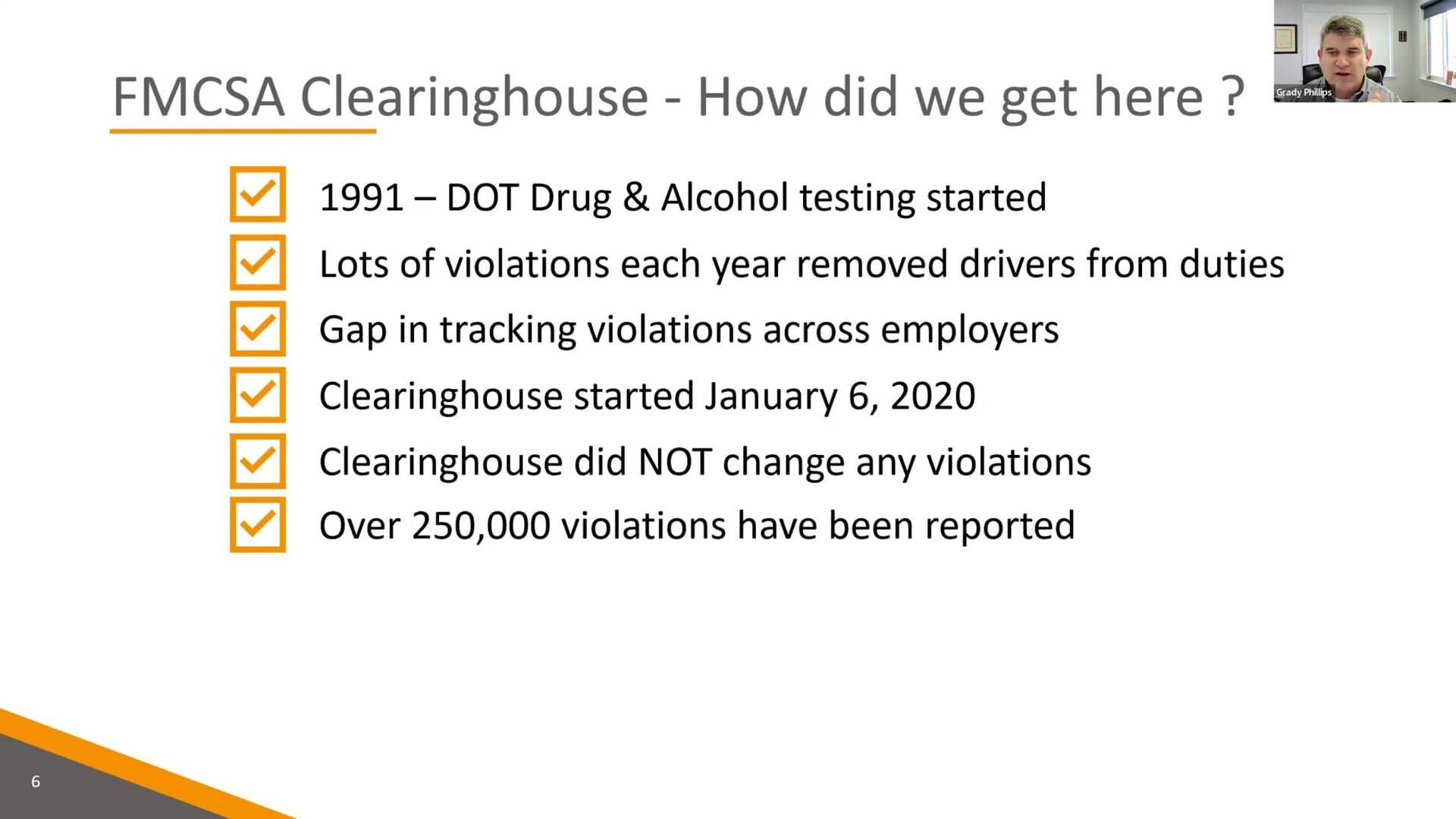 FMCSA Drug Clearinghouse RTD Process InfinitI