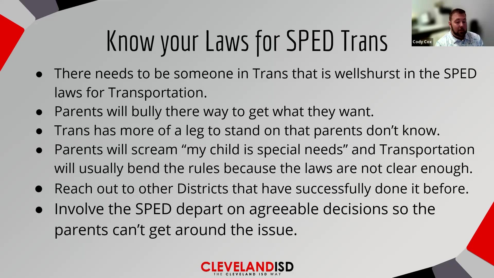 Transporting Students with Disabilities Know Your SPED Transportation Laws