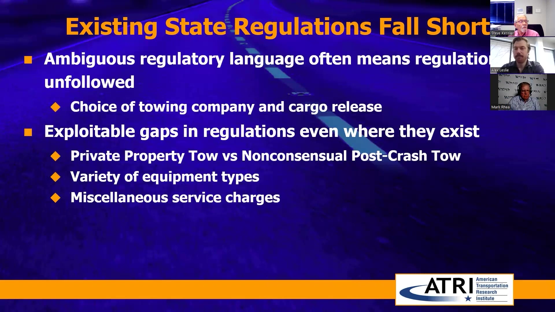 ATRI’s Research on Predatory Towing Existing State Regulations Fall Short