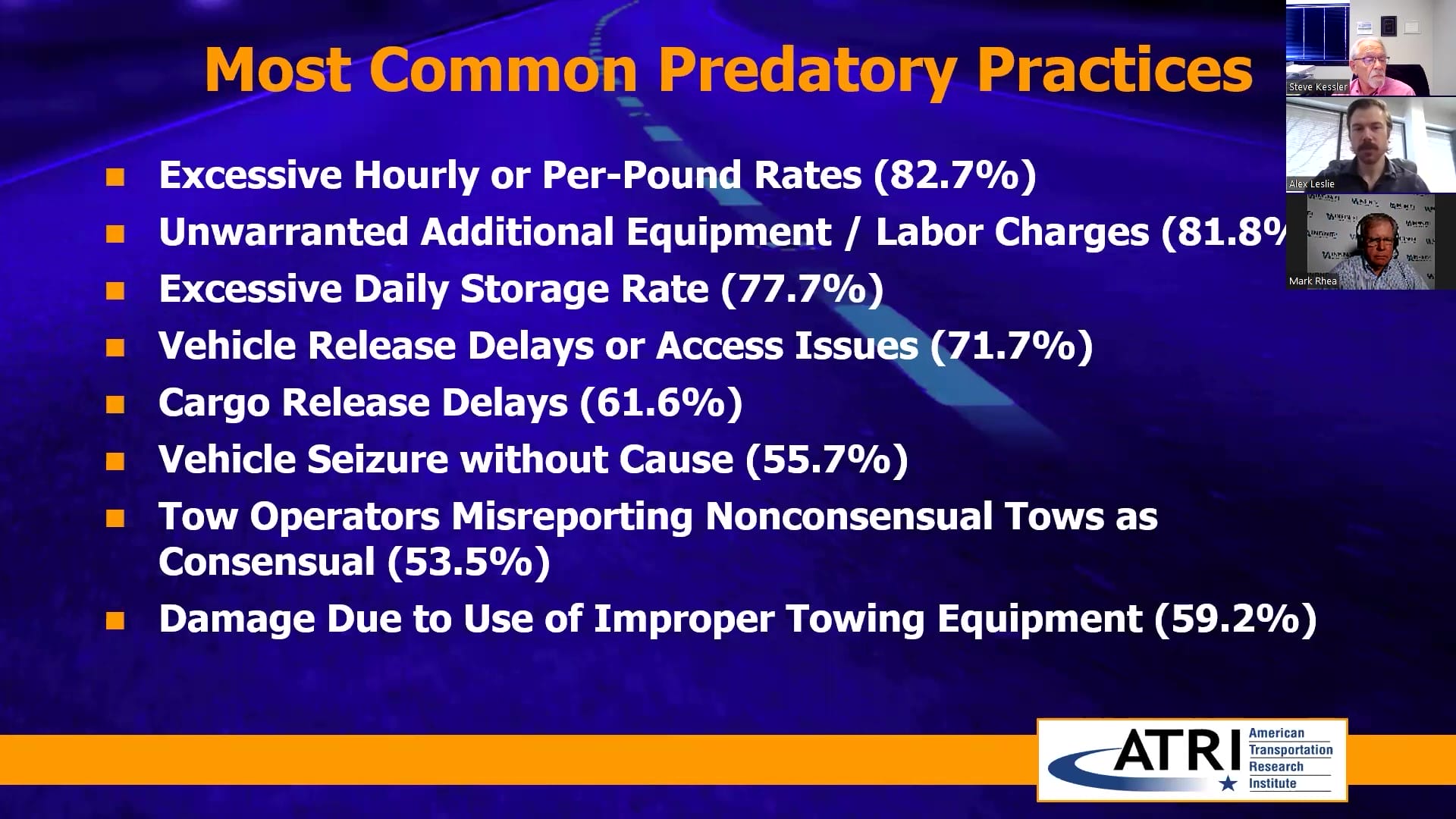 ATRI’s Research on Predatory Towing Most Common Predatory Practices