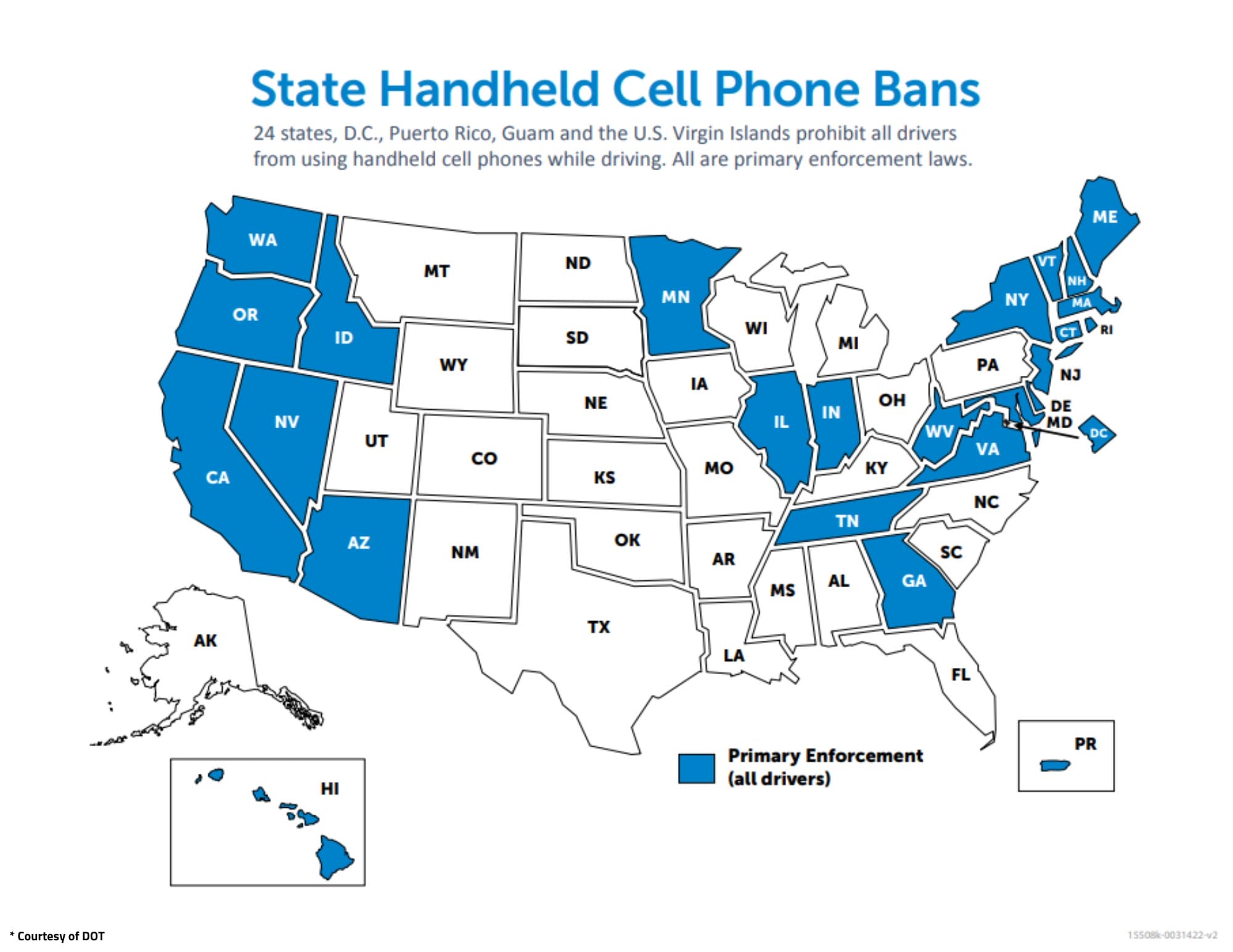State Handheld Cell Phone Bans